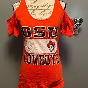 OSU Cowboys orange cold shoulder t-shirt